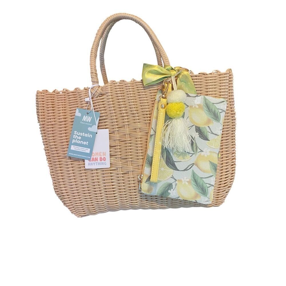 New Most Wanted MW Brand Summer Beach Tote Recycled Plastic Save the Planet